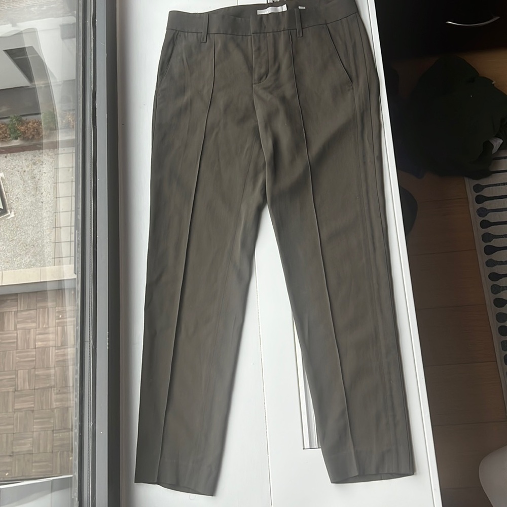 Vince Dark Olive Tailored Ankle Pant